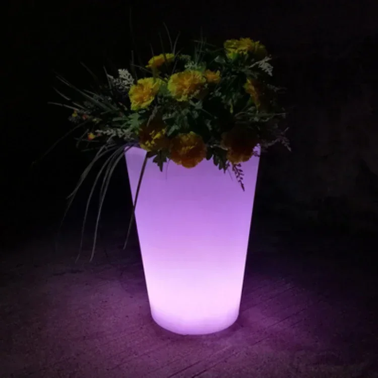 Luminous Flowerpot RGBW Color Changing Night Lights Decor Patio Garden Party Post Lamp Anti-shock Flower Pot