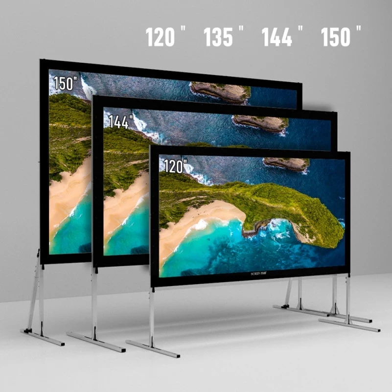 150inch 16:9 Wholesale Factory Price Fast Folding Projector Screen With Stand Front Projection For Outdoor&Indoor - view 4