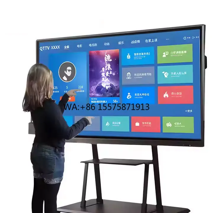 55 65 75 85 86 98 110 Inch Pen Finger Touch Interactive 4K LCD Digital Smart Board School Teaching Flat Panel Interactive Boards