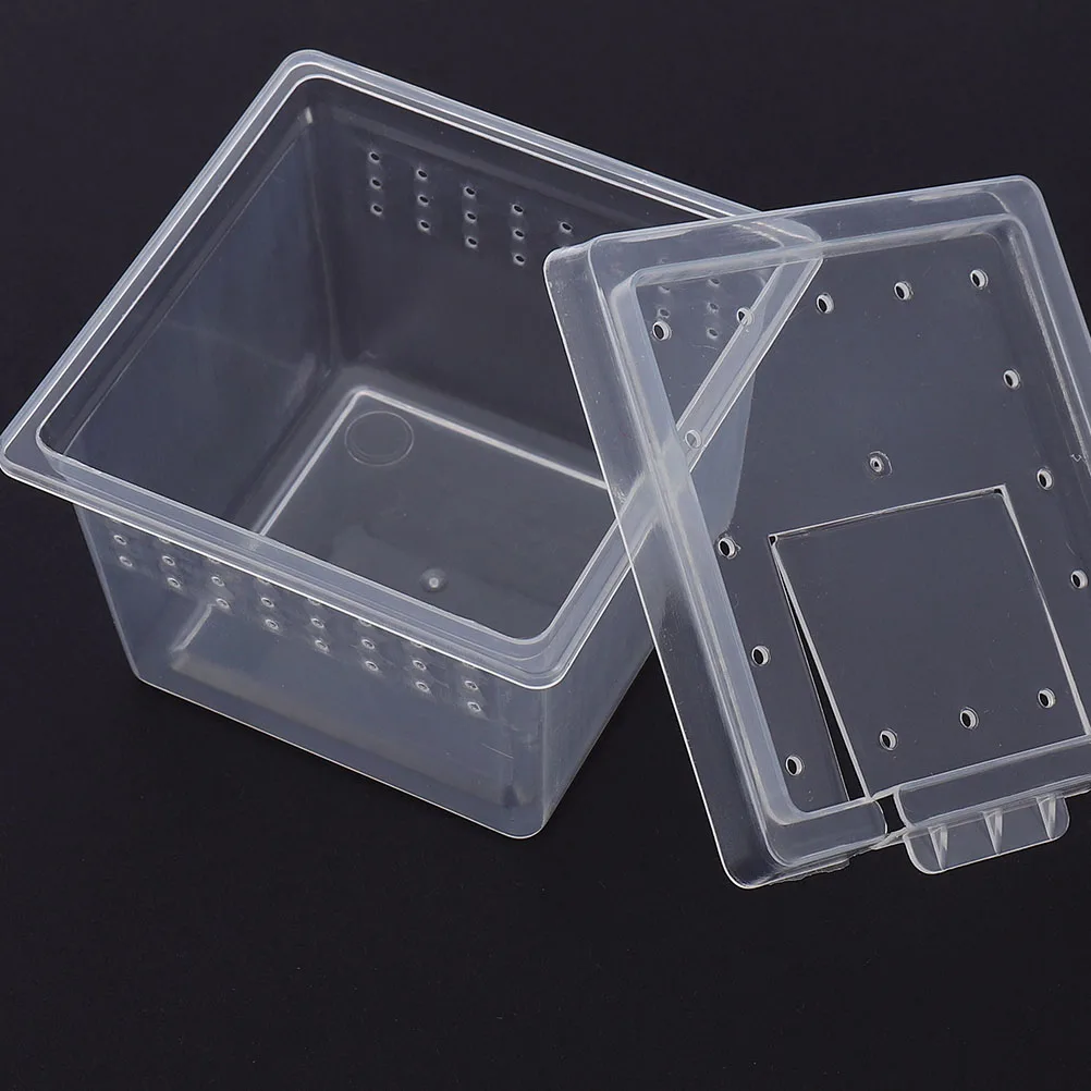 20 Pcs Reptile Enclosure Tank Clear Box Small Cage Plastic Container Feeding Snake Lizard Terrarium Insect Breeder Pet