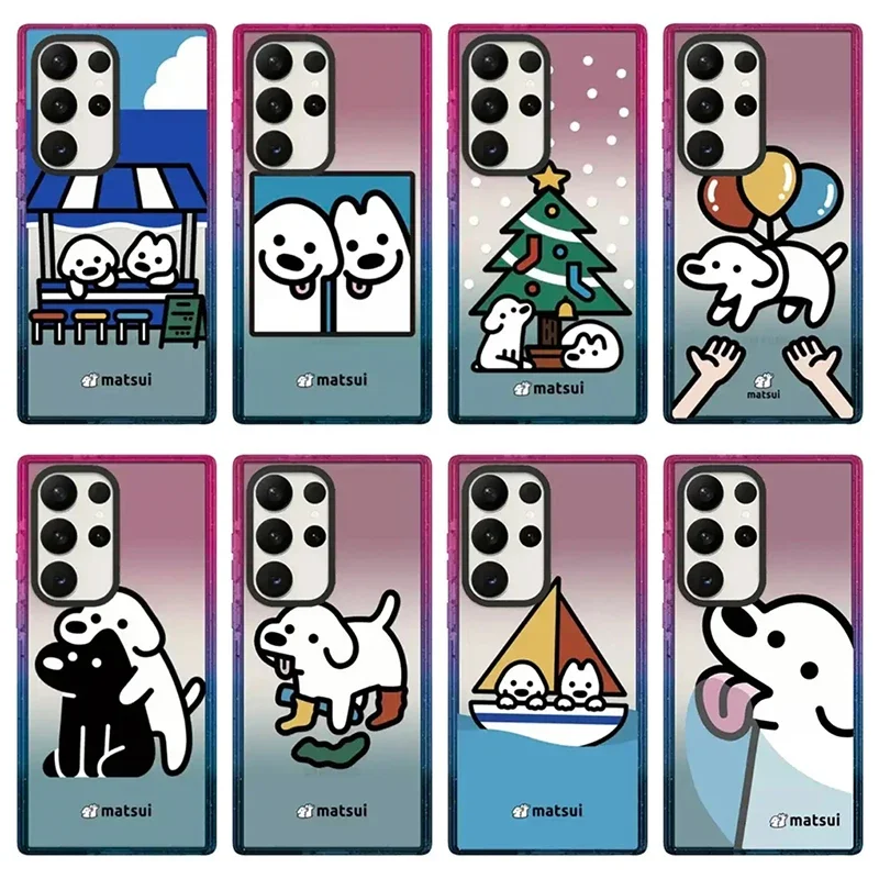 

Cute Dog Magnetic Acrylic Colorful Border Case for Samsung Galaxy S22 S23 S24 Ultra S22+ S23+ S24 Plus Cover Case