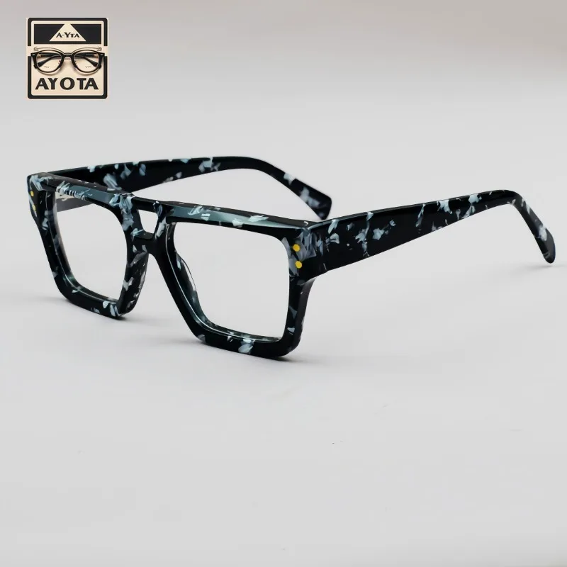

2025 New Fashion Square Large-frame Double-beam Glasses for Men High-quality Acetate Optical Reading Prescription Eyewear Men