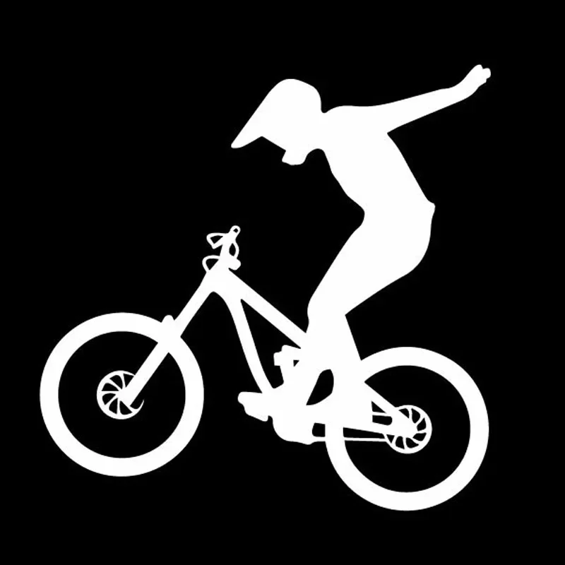 Creative Bicycle Rider BMX Skills Extreme Maximal Sport Vinly Decal Decor Car Sticker Decoration Black/Silver,15cm*15cm