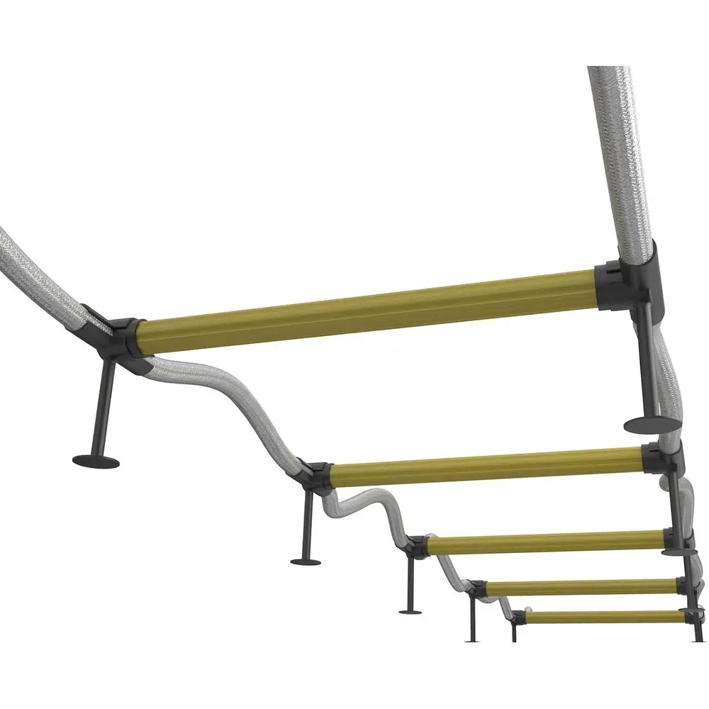 Compact Flame-Resistant 2-Story Safety Ladder, 16ft, 2000 lb Capacity, with Stabilizers