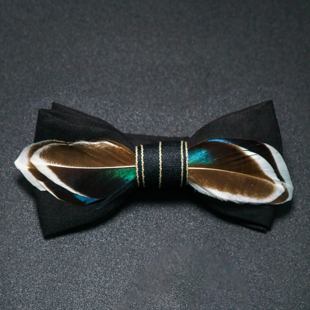 JEMYGINS Neue Design männer Hochzeit Fliege Mode Handgemachte Feder BowTie Geschenk für Geburtstag Party Männer Fliege Anzug Zubehör – Detail 6