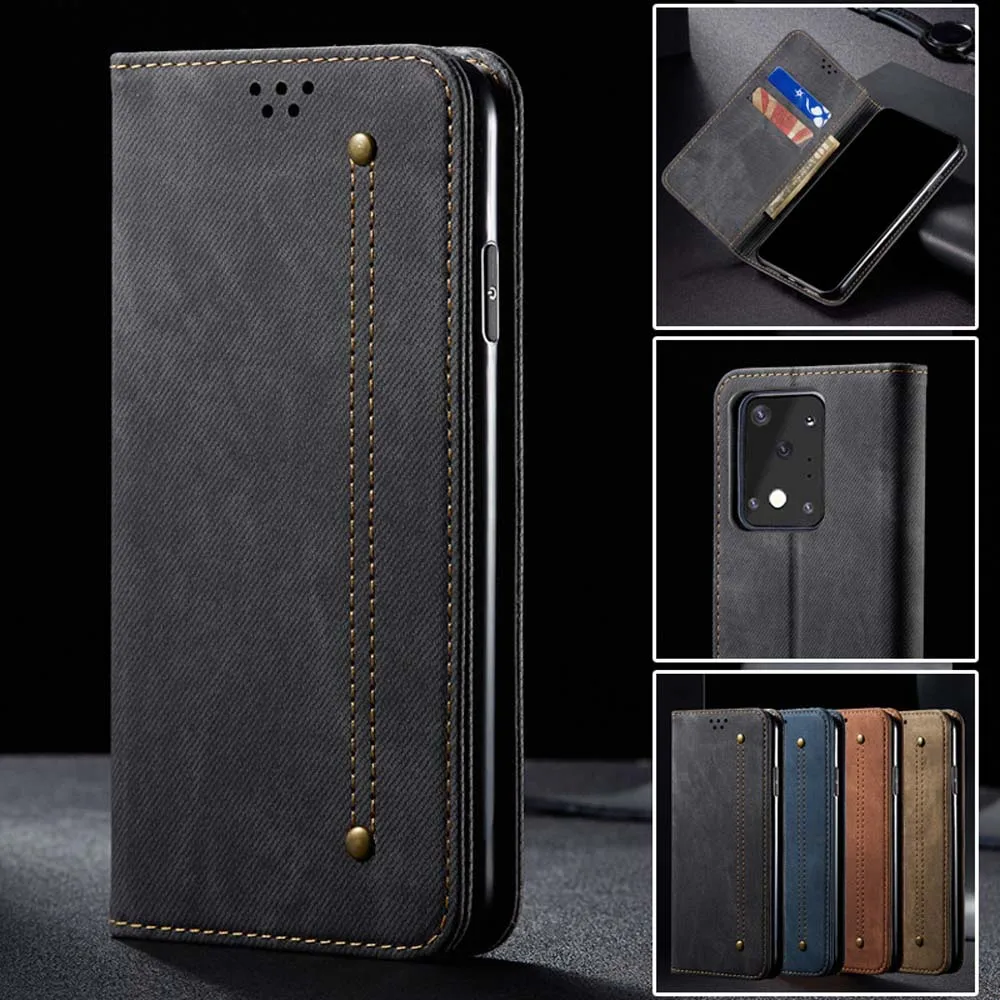 Flip Cover For Samsung Galaxy S10 Plus S10 Lite S10 5G S10E S20 Ultra S20 Plus S20 Luxury Denim PU Leather Wallet Case E01I