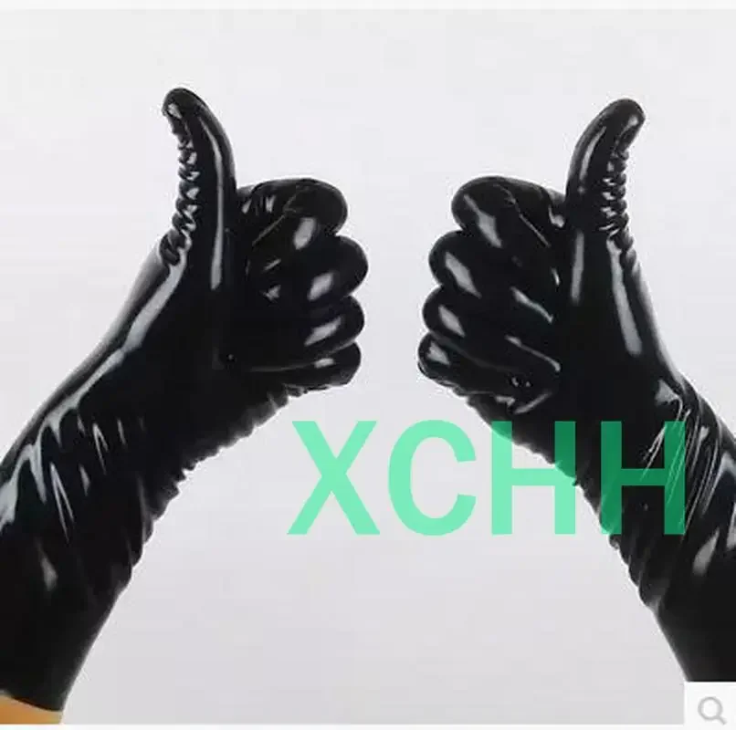 Unisex Latex 5 Fingers Short Half Gloves