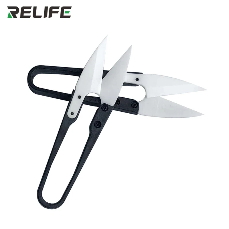 RELIFE RL-102 Insulated Ceramic U-shear Special mobile phone Battery Repair Anti-static Insulation Safety Scissors DIY Tools