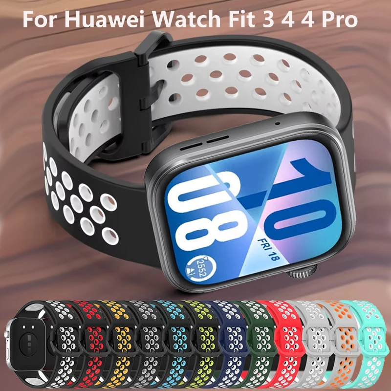 Breathable Silicone Strap For Huawei Watch Fit 4/Fit 4 Pro Replacement  Colorful Band For Huawei Watch Fit 3 4 Bracelet Correa