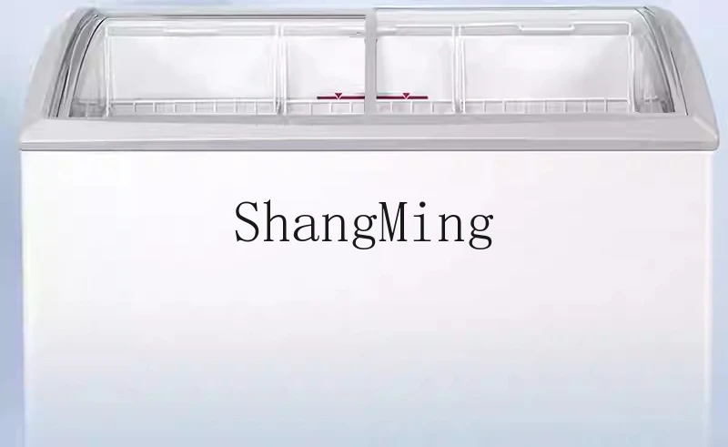 ZYY ตู้แช่แข็งขนาดใหญ่แนวนอนแช่แข็งซูเปอร์มาร์เก็ตพื้นผิวโค้งเชิงพาณิชย์ตู้โชว์ไอศกรีมแช่แข็ง