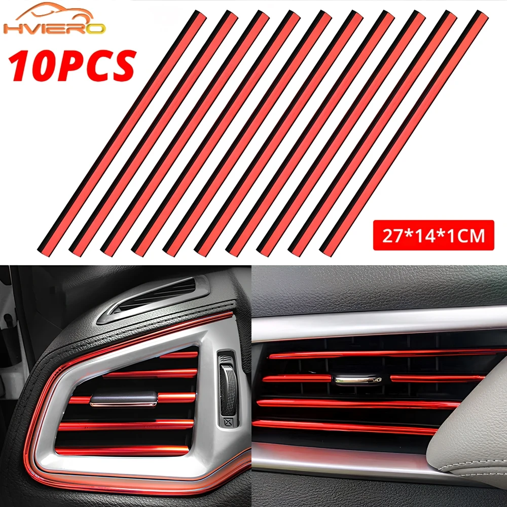 

10 шт., розетка для автомобильного кондиционера, декоративная U-образная форма, внутренняя молдинговая отделка, полоски, декор, Стайлинг, автоаксессуары, украшения, инструменты