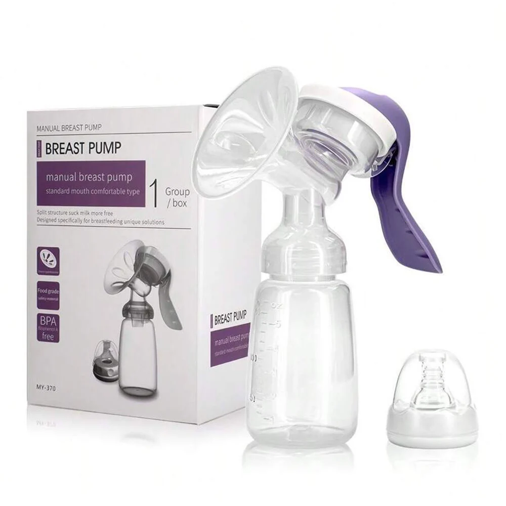 Portable Manual Silent Breast Pump, Compact Storage with Adapter, Mobile Pumping Essential for Working Moms