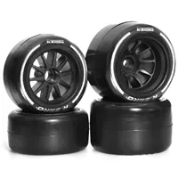 4PCS 60mm Racing Tires with 14mm Hex Wheels - High-Grip Upgrade for 1/10 Tamiya F1 RC Models