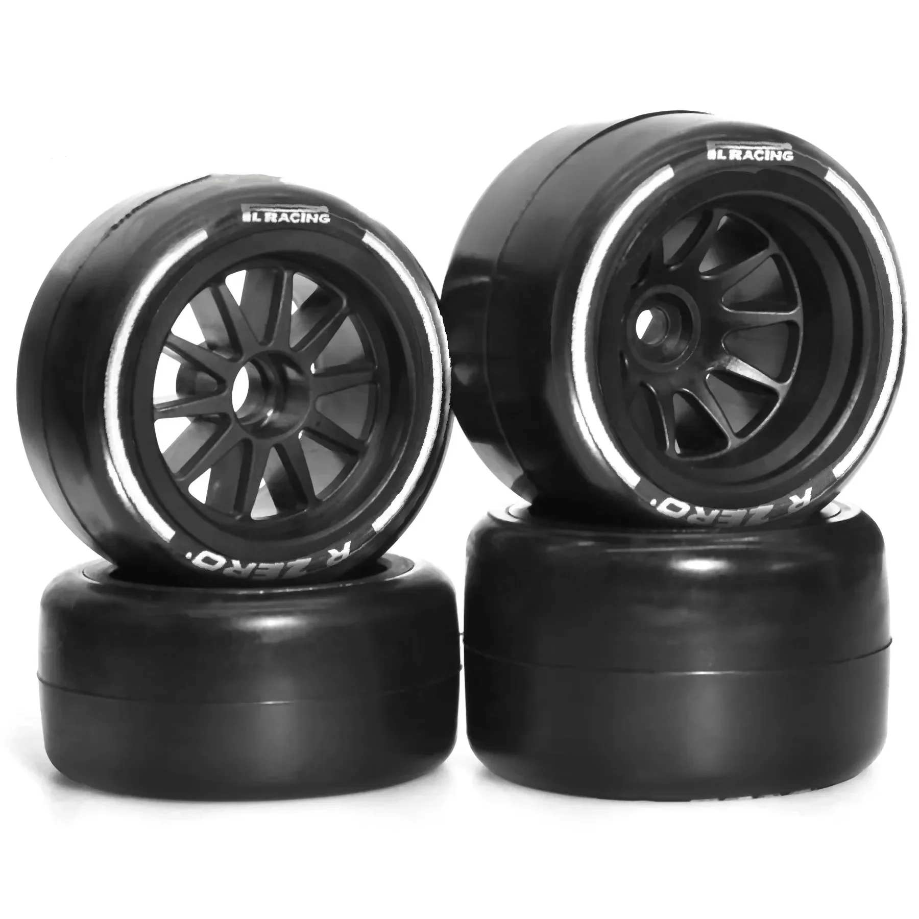 4PCS 60mm Racing Tires with 14mm Hex Wheels - High-Grip Upgrade for 1/10 Tamiya F1 RC Models