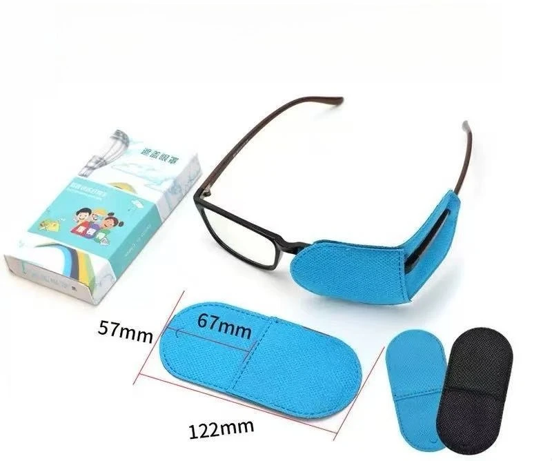 6pcs Glasses Patch Occluder for Amblyopia & Strabismus Training - Full Light Blocking Eye Cover for Adults Reusable Glasses Mask