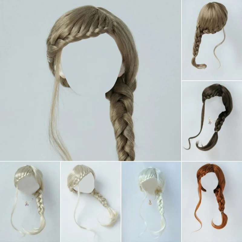 

Jusuns 1/6 1/4 1/3 Doll Wigs JD255 6-7inch 7-8inch 8-9inch YOSD MSD SD Long Side Braids Stylish Synthetic Mohair BJD Hair