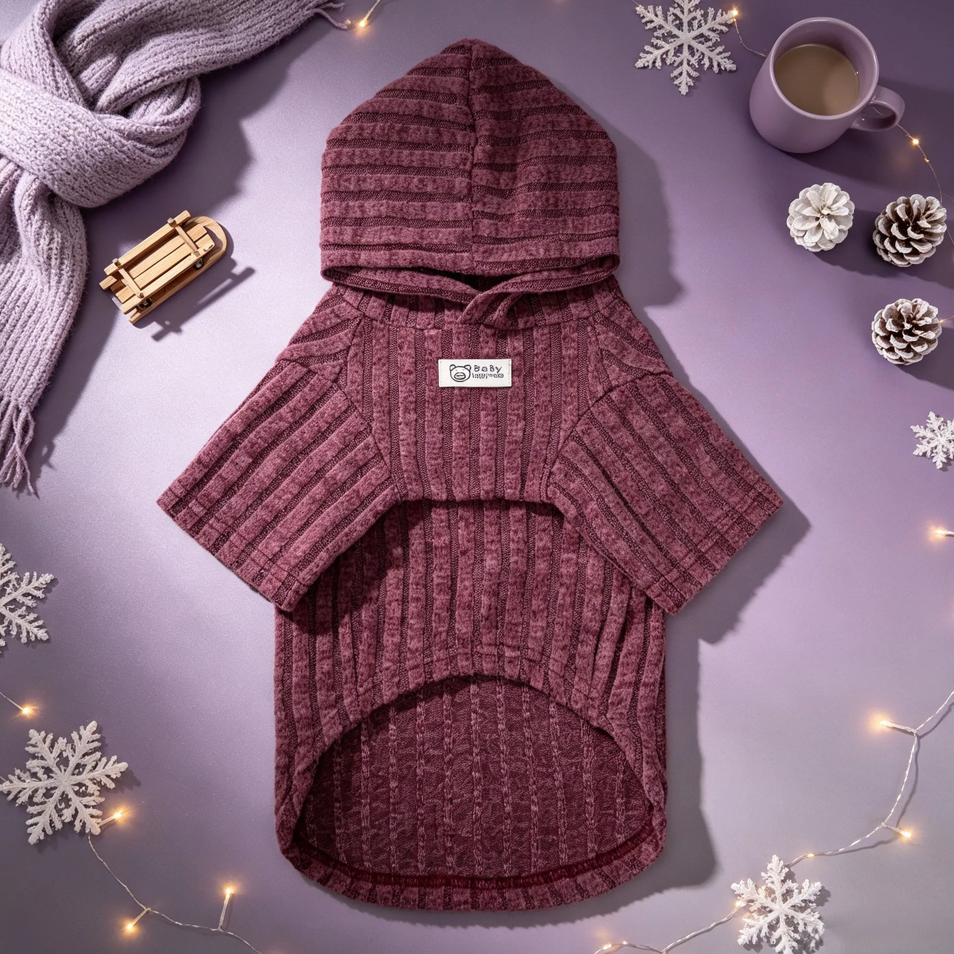 Kleidung für Hunde im Karomuster, Kapuzenjacke für Haustiere, Strickjacke mit Knöpfen für Hunde, Karo-Kapuzenjacke für Haustiere, Oberteil für Hunde mit Tasche. – Detail 3