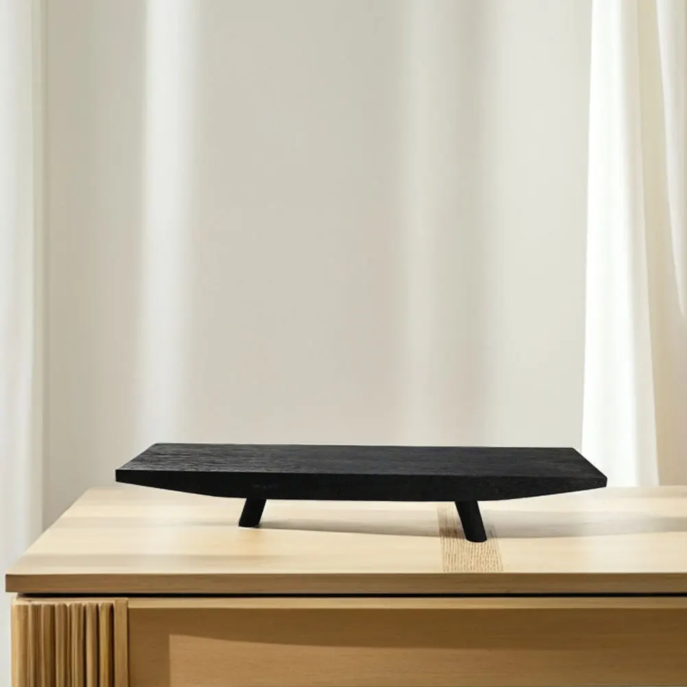 

Sturdy Wooden Tray Farmhouse Decor Three-Legged Solid Wood Display Stand Elegant Fruit Holder Multi-Functional Storage Rack