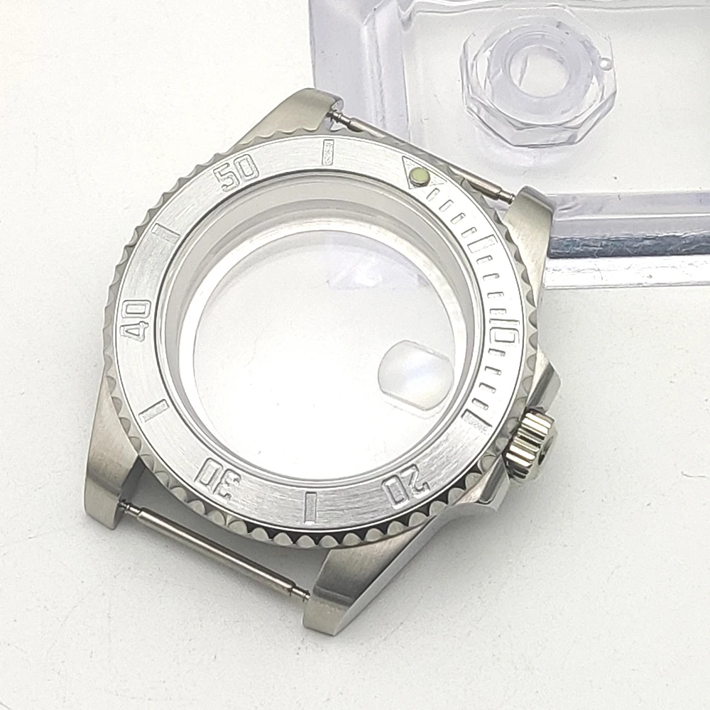 Caja automática de acero inoxidable para hombre de 40 mm, parte trasera transparente, mecánica resistente al agua, accesorios para reloj