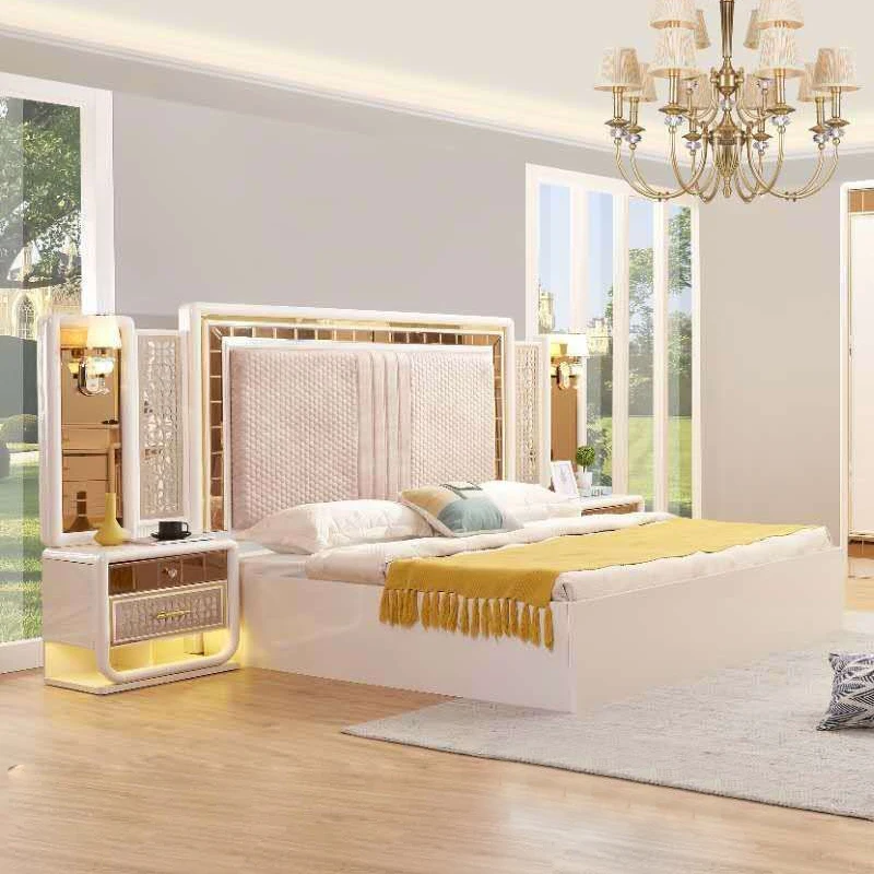 Manufacturer wholesale furniture combination storage bed mirror bedroom set