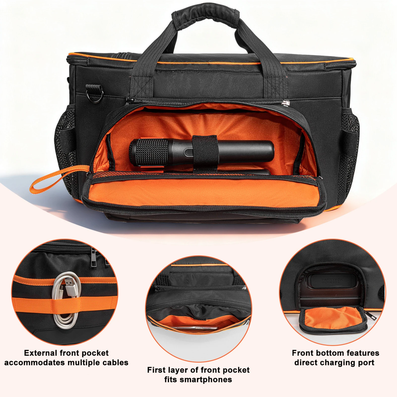 

Newest Portable Wireless Bluetooth-compateble Sound-Transmitting Fabric Pouches for JBL PARTYBOX ON THE GO2 Speaker storage bag