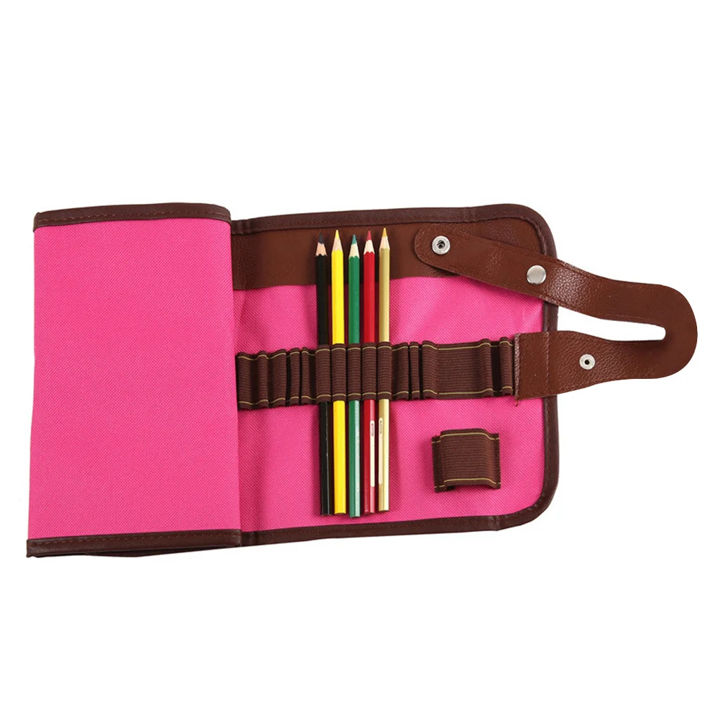 Tas Penyimpanan Pensil Warna Kotak Pembungkus Pensil Gulung Organizer Kanvas 48 Slot Ringan Kompak Portabel untuk Siswa Seni