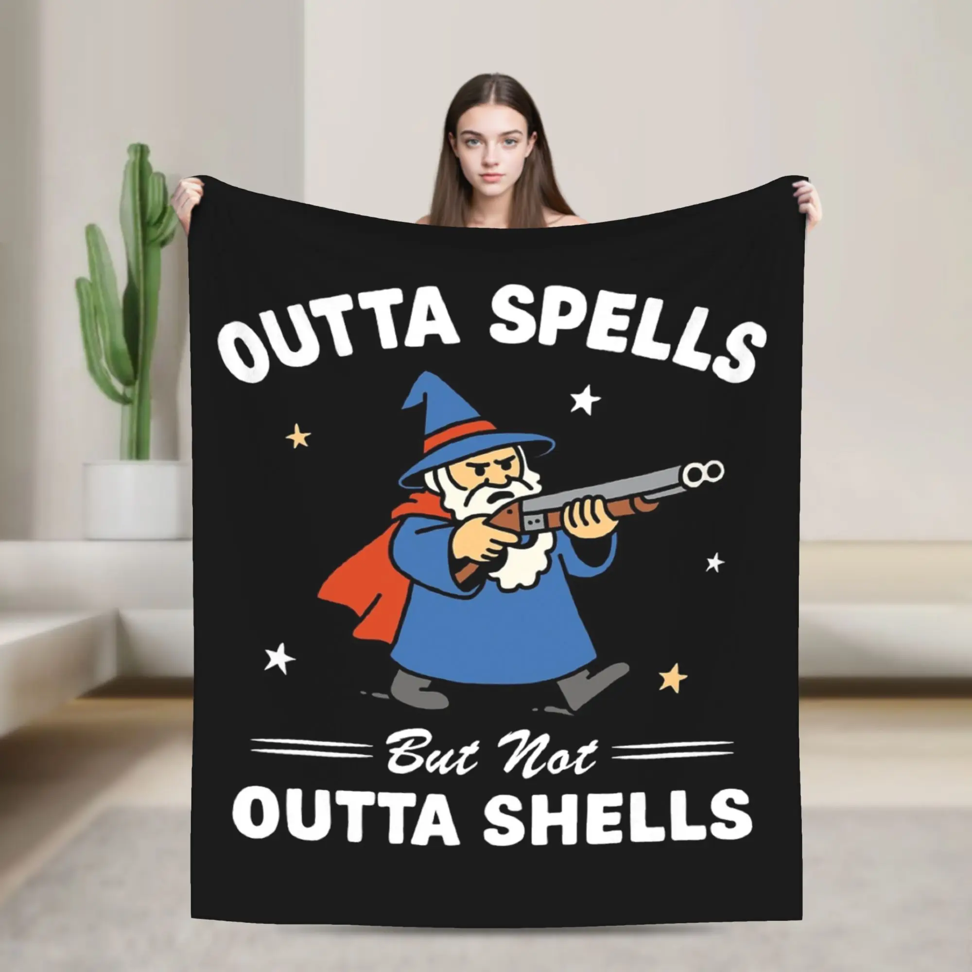 Outta Spells But Not Outta Shells Blankets Flannel Summer  Portable Soft Throw Blankets for Home Office Quilt