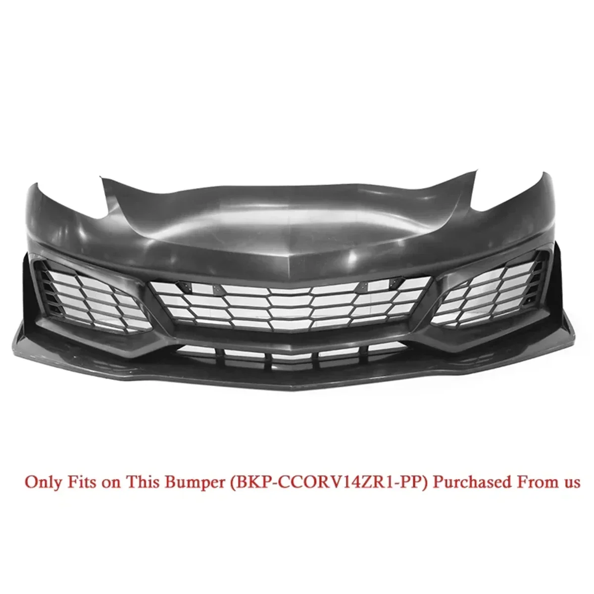 車のフロントバンパー,シボレーc7用リップ,改造zr1スポイラー,ボディキット,光沢のある黒,カーアクセサリー,2014-2019