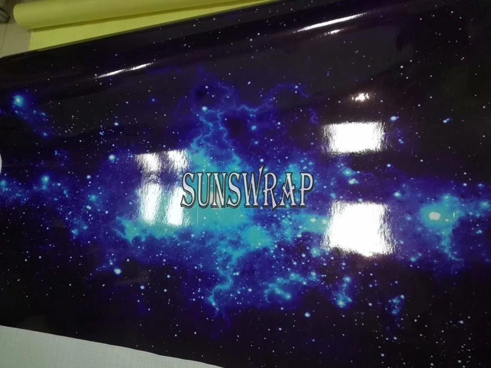 

HD Galaxy Printed Vinyl Color Shift Sticker - Dreamy Galaxy Camo Design Color Change Sticker 1.52x20m/roll for Car Customization