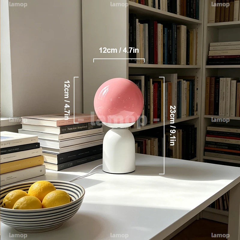 Glass Calm‑Halo Perfect‑Spherical Bell‑Jar Base Table Lamp Nordic‑Minimal Casual 3 Tone Mellow Radiance B&B Vanity Shelf Decor