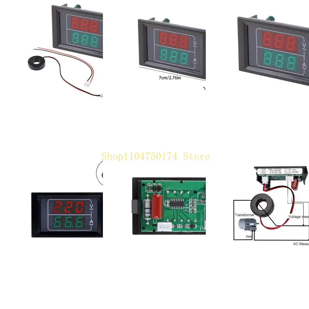 

Hot Digital Voltmeter Ammeter AC50-500Amp Current top sale