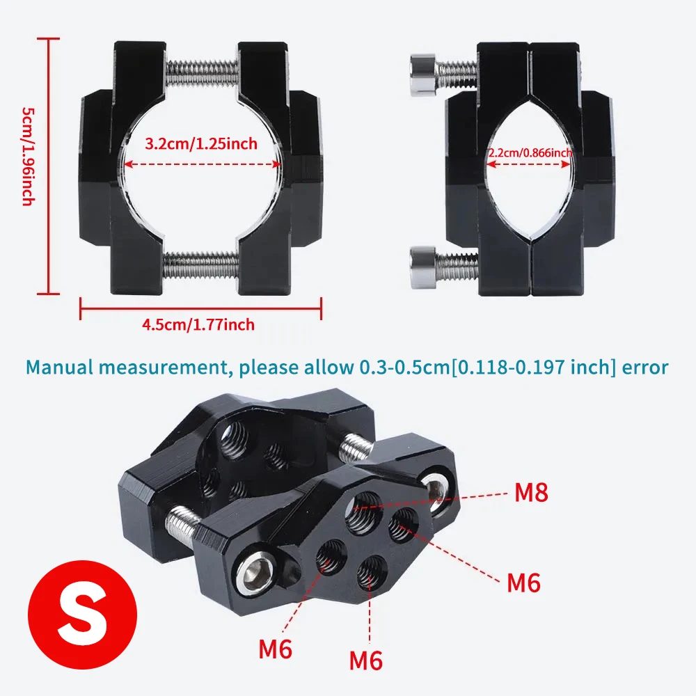 Motorcycle Stent 22-32mm/17-54mm Bracket Bumper Clamp Auxiliary Spotlight Headlight Clip Light Decoration Modification Accessori