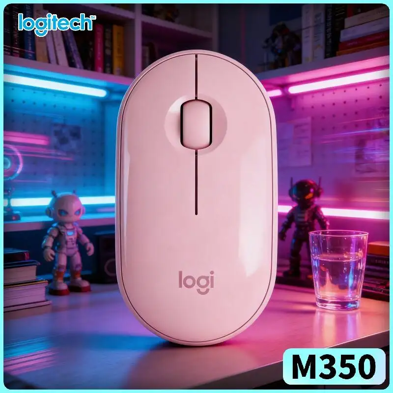 Logitech M350 Ergonomic Quiet Mouse - Comfort Grip, Bluetooth & USB, 18-Month Battery, 77g Light, Home Work Use