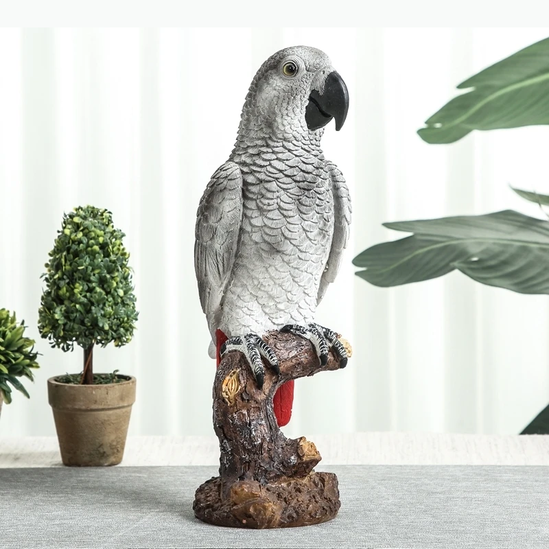 Simulation Parrot Bird Crafts Ornaments Parrot Macaw Simulation Animal Sculpture Home Decoration Accessories