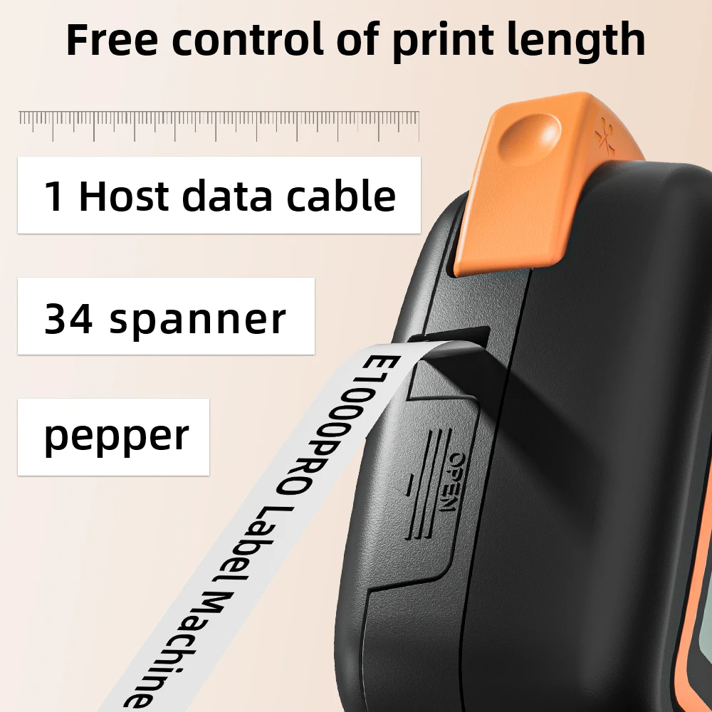 E1000PRO Portable Industrial Label Printer Compatible with Ordinary labels,Heat Shrink Tubing, Cable Labels, Ribbon Labels etc.