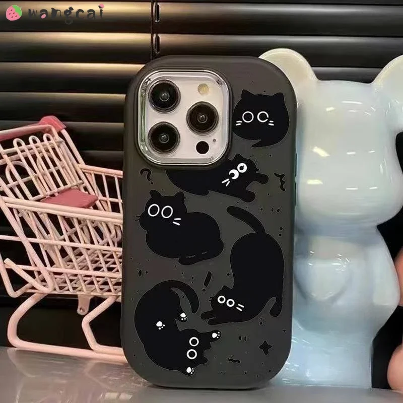 For OnePlus Ace 3 Pro 3V Ace 2 Pro 2V Ace Pro 12 5G 11R 10T Phone Case Cute Funny Black Cat Color Shockproof Soft Cover