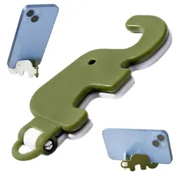 Mini Elephant Cute Cartoon Animal Lazy Desktop Mobile Phone Stand Base Foldable Storage Key Chain Design Easy To Carry