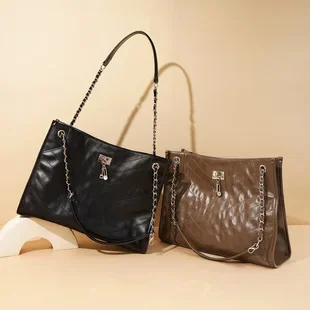 Popular Elegant Diaper Bag For Women Leather Crossbody Bag Luxury Vintage Tote Minimalist Designer Large Capacity Chic - view 6