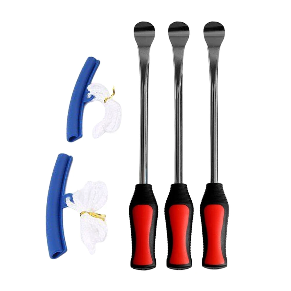 

Tire Lever Tool Set Heavy Duty Steel Motorcycle Bike Spoon Rim Protector Sheaths Easy Grip Handle Tire Change Kit Removal