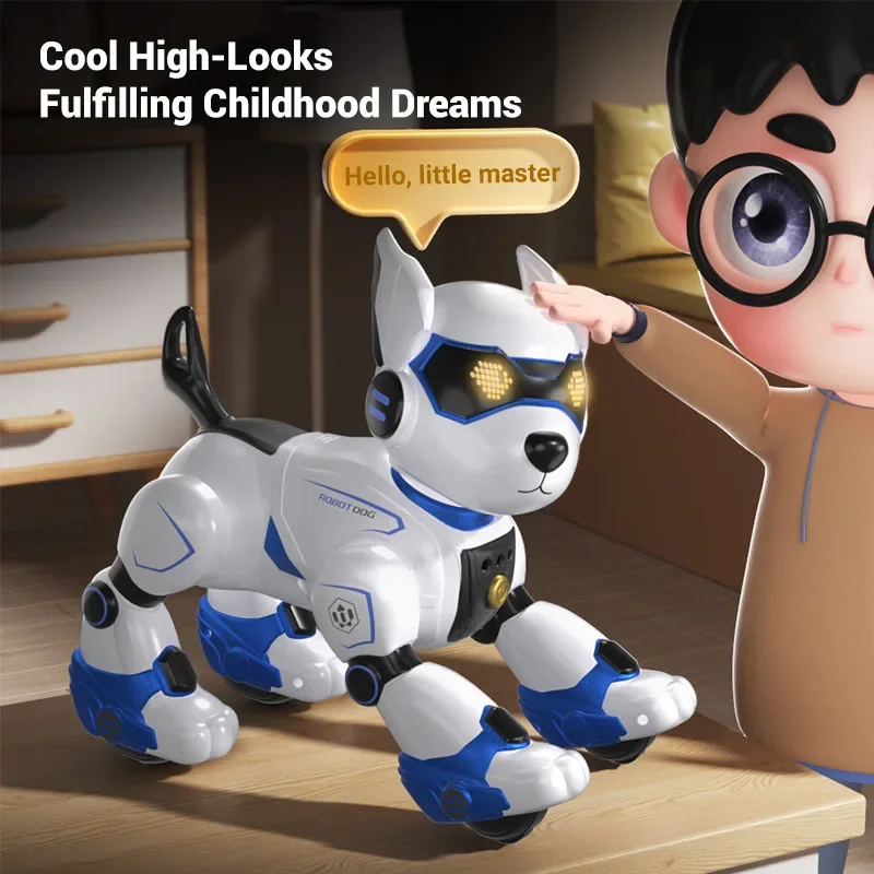 FYZS-Robot inteligente para acrobacias, perro con detección táctil, divertido, electrónico, para mascotas, Educación Temprana, interactivo, juguete para cantar y bailar