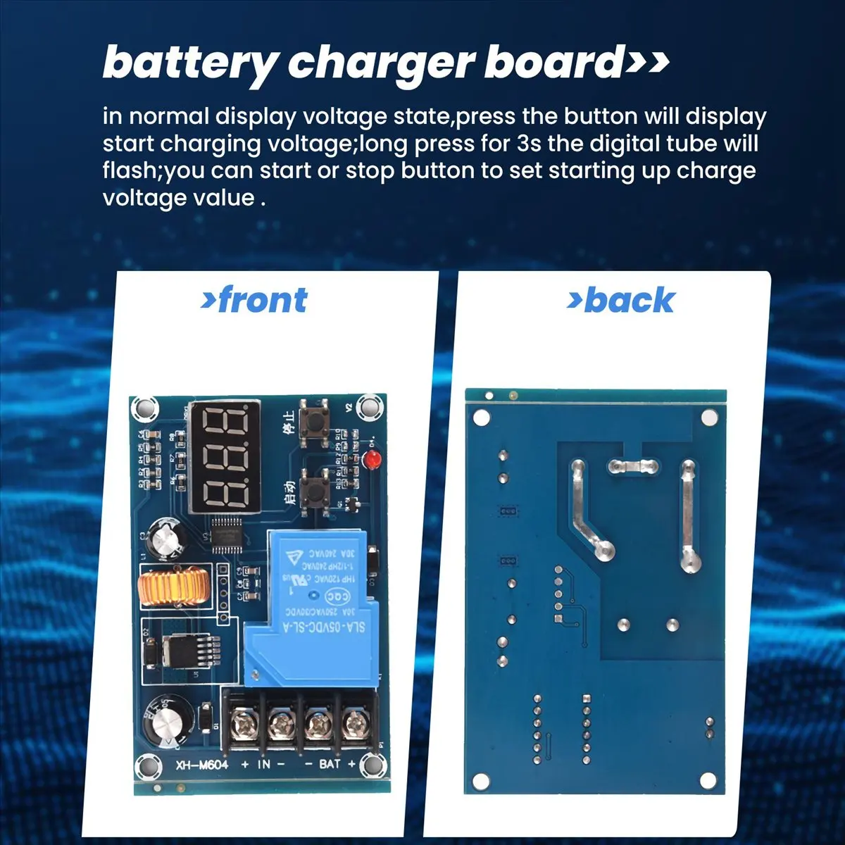 (ABDH) XH-M604 Battery Charger Control Module DC 6-60V Storage Lithium Battery Switch Protection Board