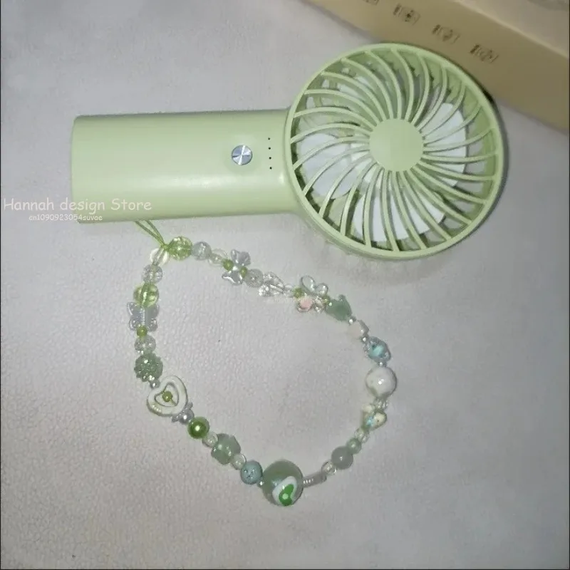 الأخضر زهرة شريط لتعليق الهاتف المحمول الحبل لطيف Kawaii فراشة سحر المفاتيح حالات ل iP 15 Airpods سماعات Ins كوريا الساخن اليدوية #5