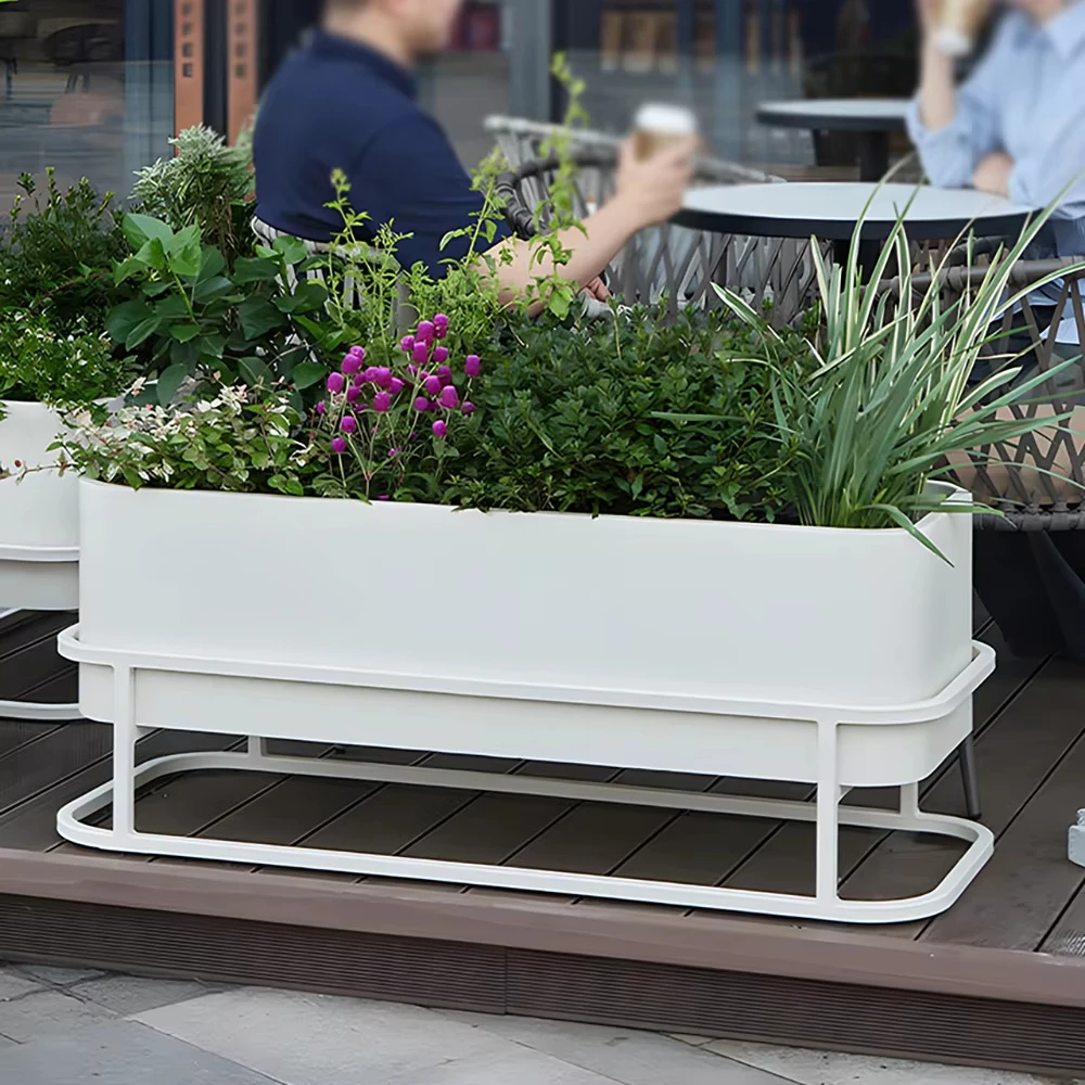 

Outdoor Garden Waterproof Stainless Steel Anti-corrosion Rectangular Flower Pot Plant Pot