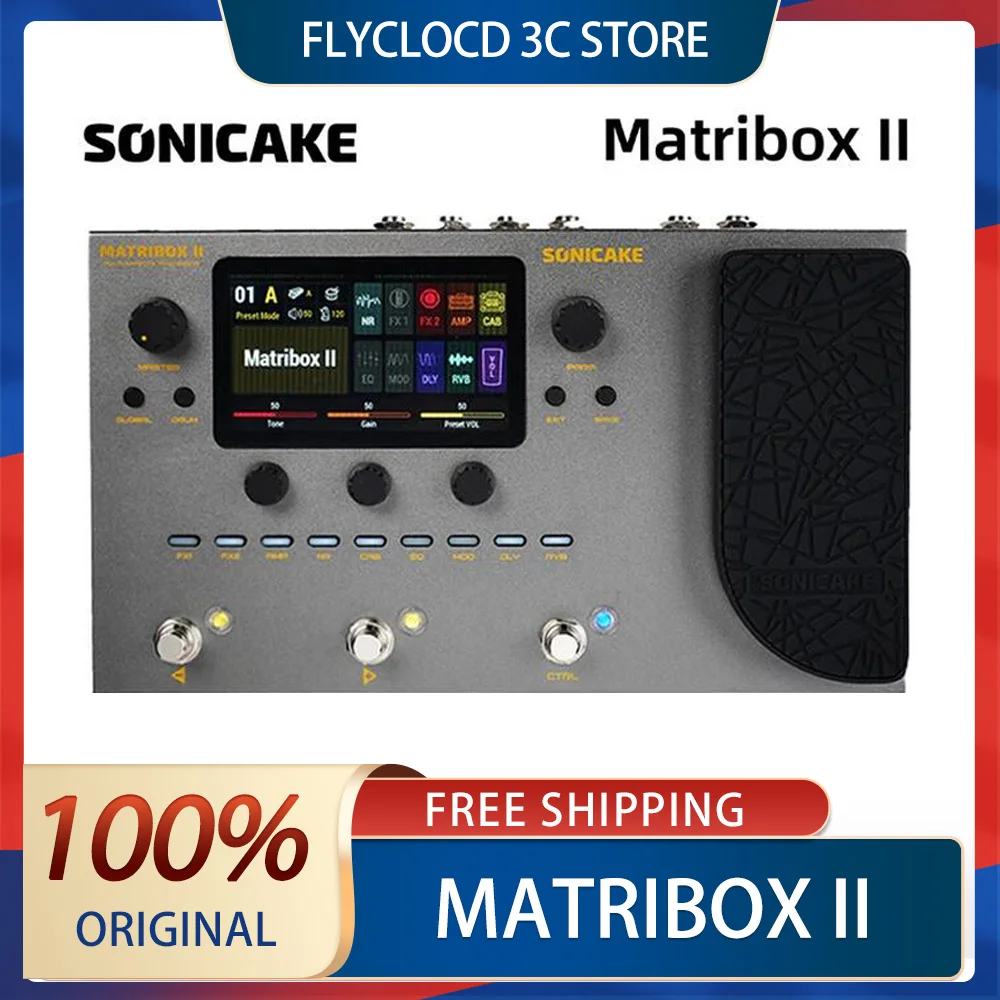 SONICAKE Matribox II Electric Guitar Amp Custom Modeling Multi-Effects Processor FX Loop MIDI Stereo IR USB AUX In Metal Shell