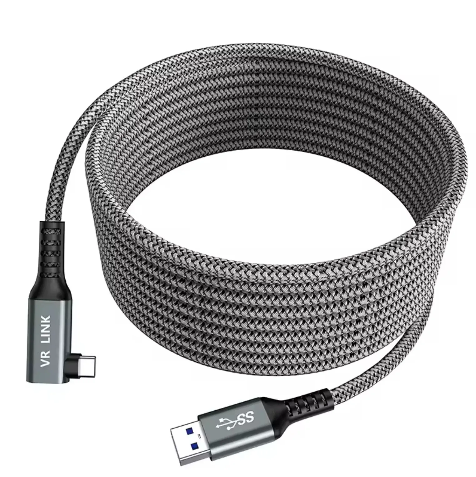 5M/6M Long 5Gbps data transfer high speed usb c braided to usb a cable 3.2 Gen 1 for oculus quest use