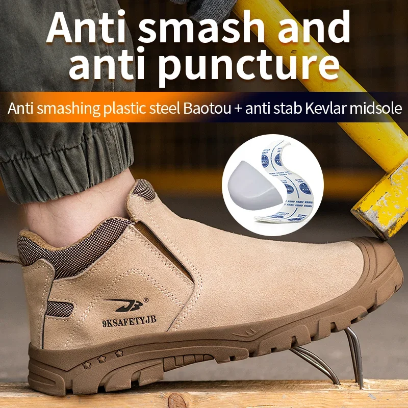 Low Cut Welding Safety Boots for Men Anti-smashing Construction Work Shoes Puncture Proof Indestructible Shoes Safety Work Boots