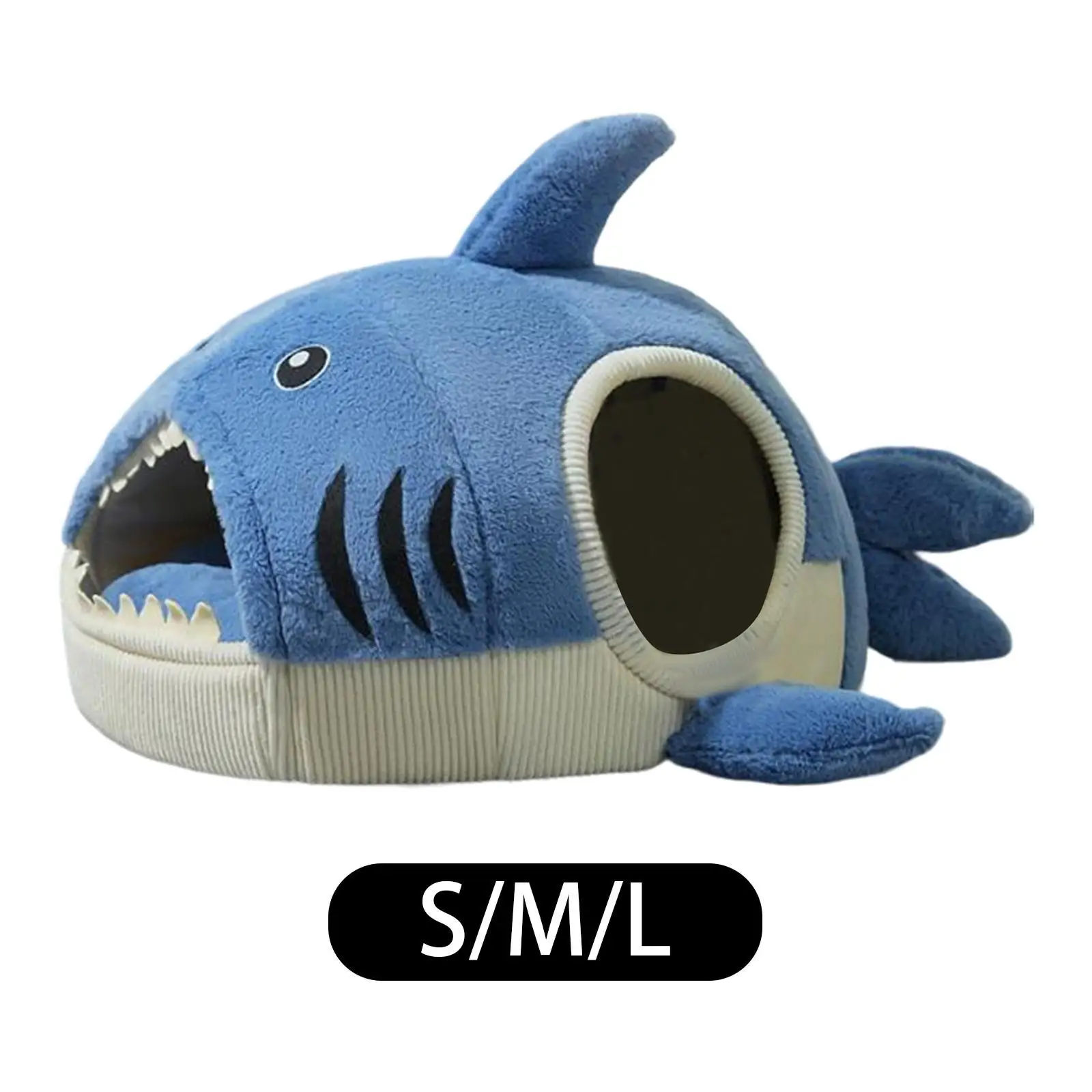 Pet Bed Shark Shape Detachable Soft Pet Tent Cave Bed Dog Cat Bed Cat Bed Cave House for All Seasons Kitten Puppy Dog and Cat