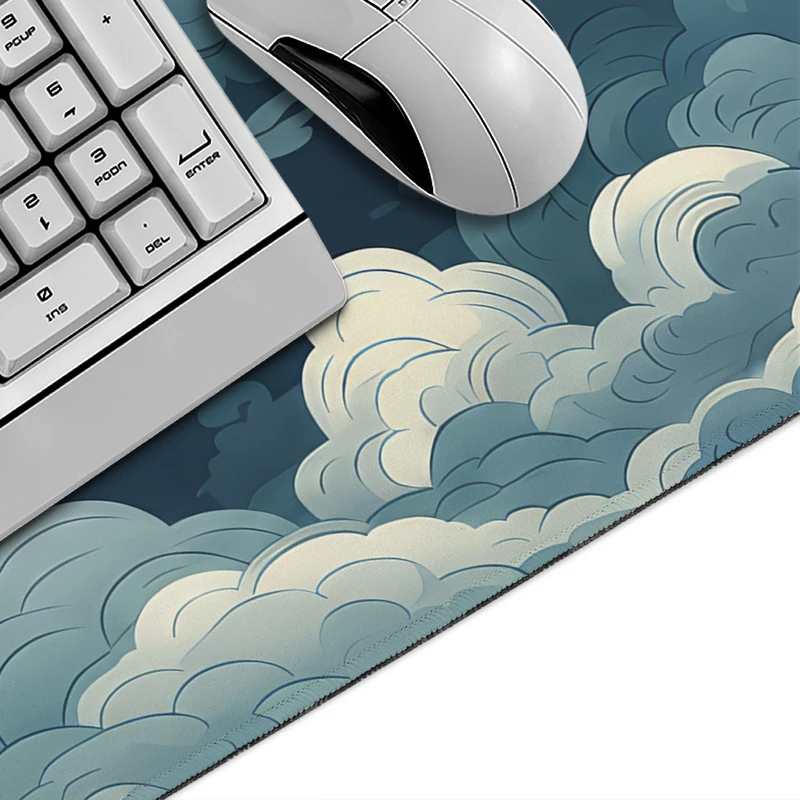 Mouse Pad Gaming Blue Gray Cloudscape XL HD Custom Mousepad XXL Mechanical Keyboard Pad Natural Rubber Soft Computer Mice Pad
