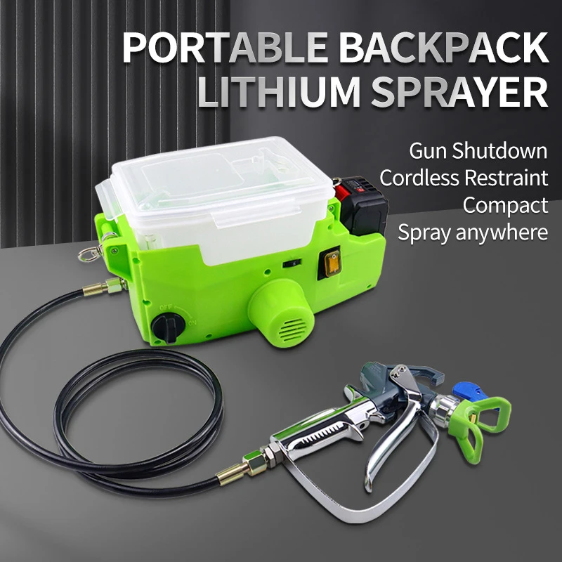 Verfspuit Latex Verfrugzak Handheld Airless Spuit Lithiumbatterij Handige Plunger Spray Paint Machine Wandoppervlak