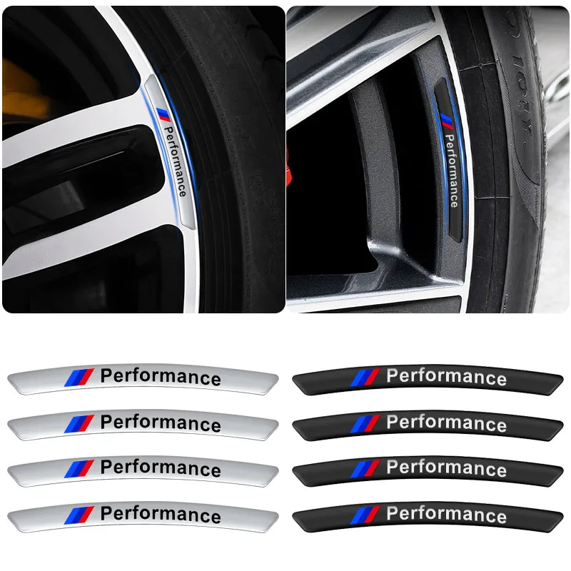 4pcs Aluminum Car Styling Wheel Rims Racing Stickers Badges Auto Decoration For BMW Performance E90 E91 92 E93 X1 X3 X5 X6 M3 M5